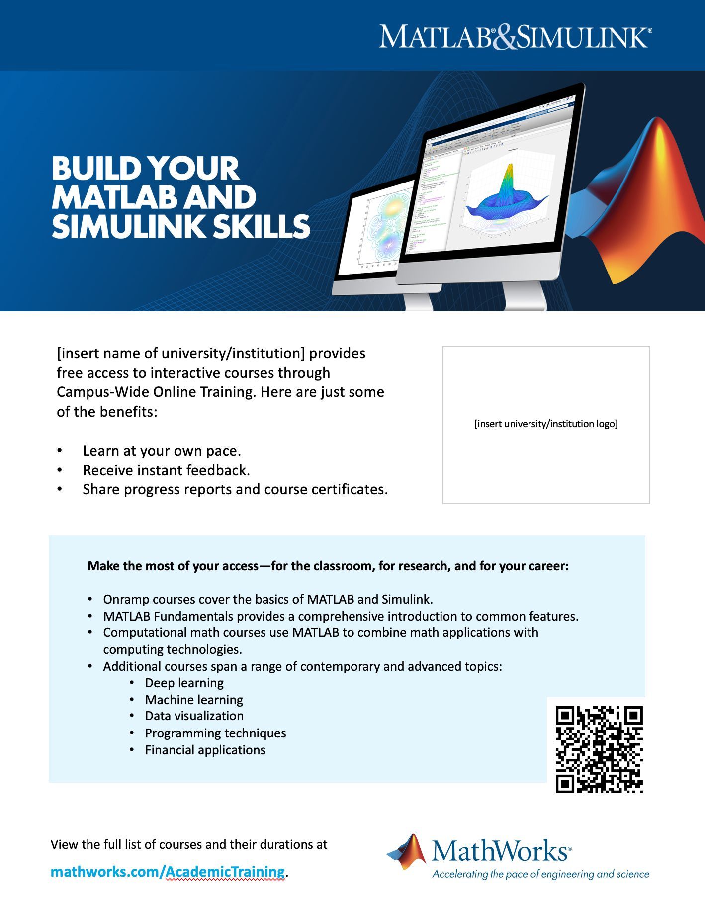 Campus-Wide License Online Training Poster template 8 ½ x 11