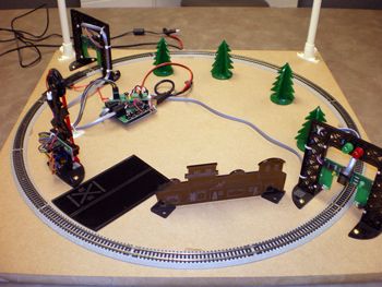 Figure 1. N scale train setup in the lab.