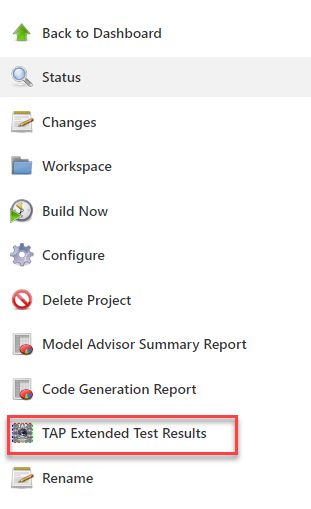 A screenshot of a dropdown menu on the dashboard with ‘T A P Extended Test Results’ highlighted.