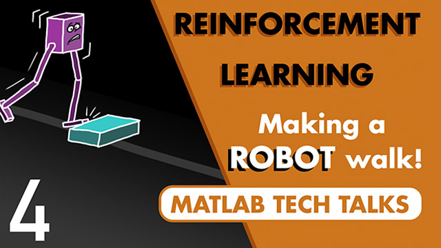 This video shows how to use the reinforcement learning workflow to get a bipedal robot to walk, and how we can set up the RL problem to look more like a traditional control problem by adding a reference signal to the design.