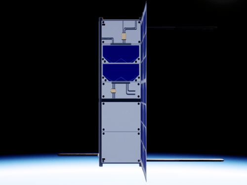 Back view of CubeSat.
