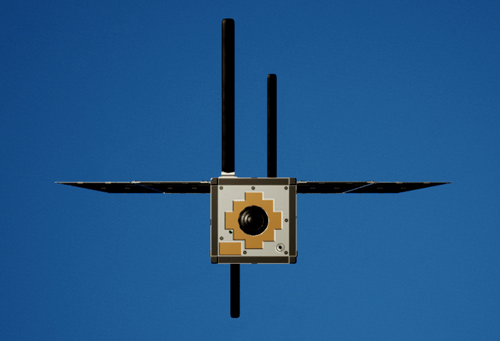 Top-down view of CubeSat.
