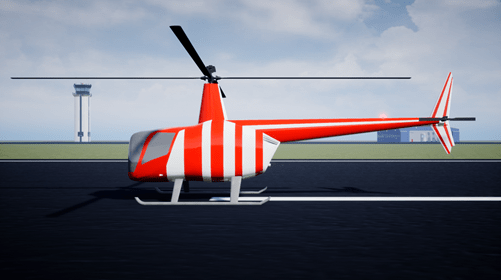 Side view of light helicopter.