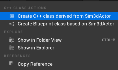 Unreal Editor class actions