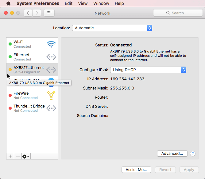 Click Network from System Preferences settings.