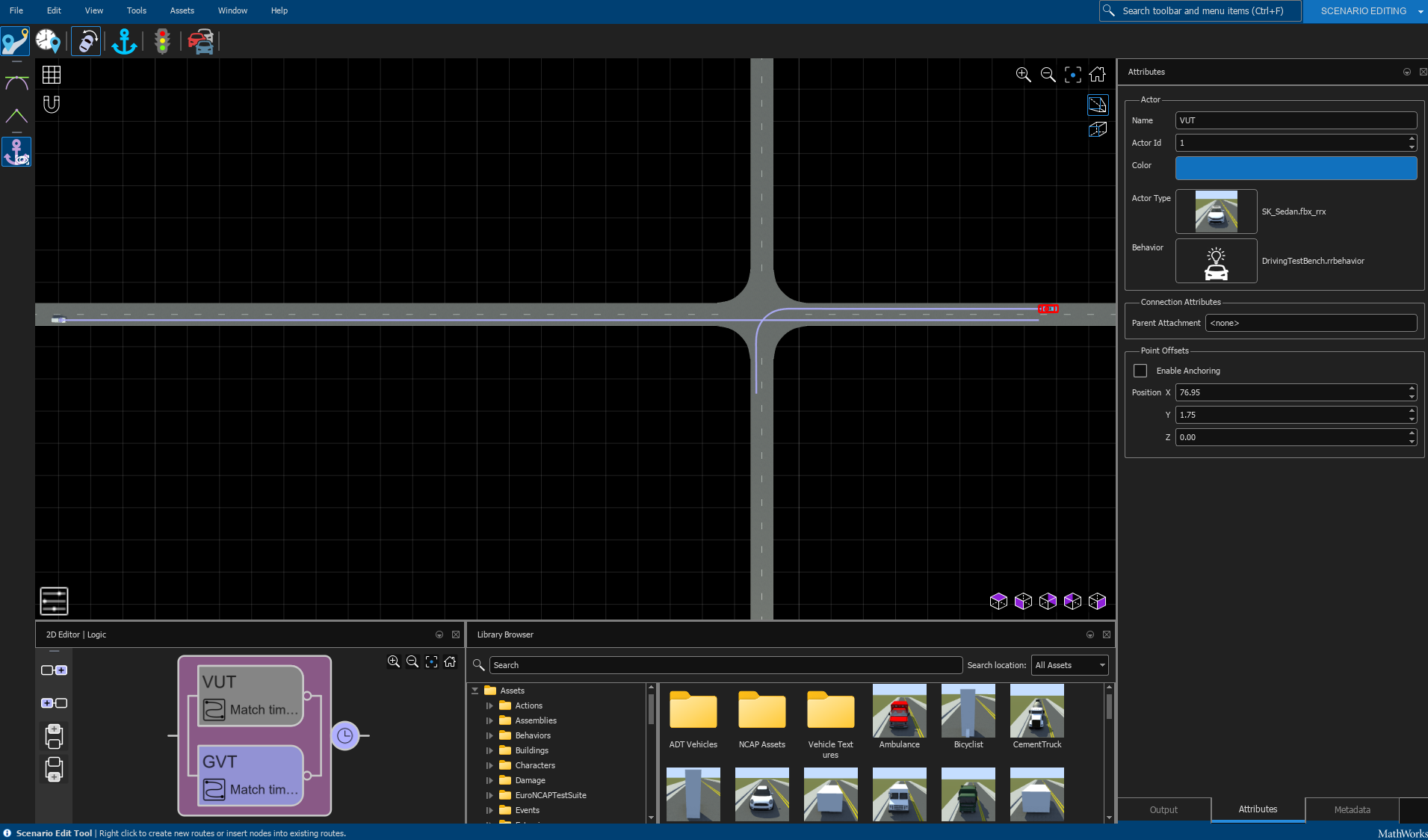 Open CCRs scenario in RoadRunner Scenario.