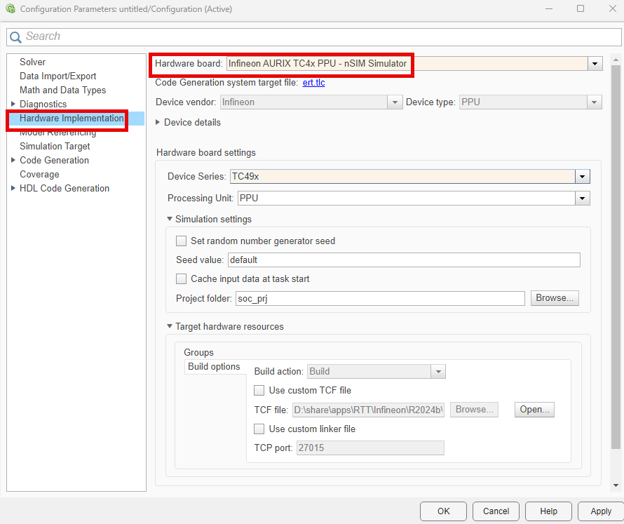 nSIM PPU simulator selection