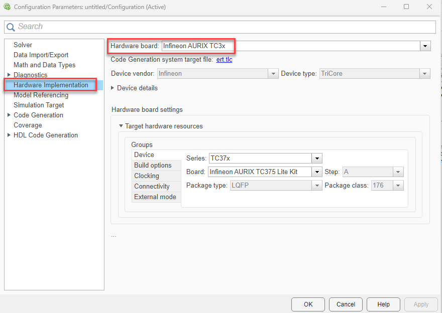 Configuration parameters