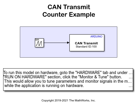 Transmit and Receive Data Using Arduino CAN Blocks