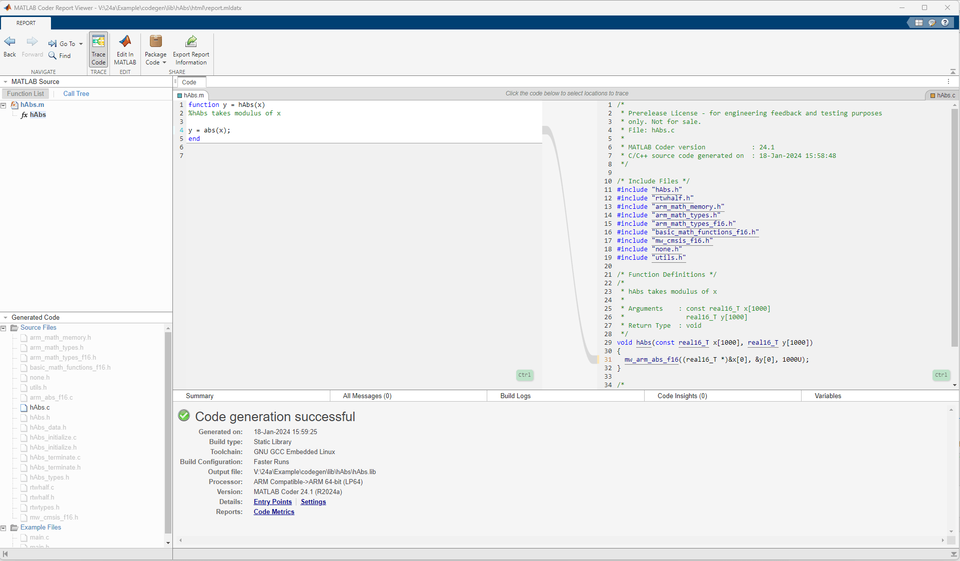 Generate Optimized Code for Math Functions Using ARM Cortex-A CMSIS CRL