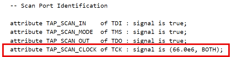 TCK clock frequency