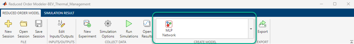Reduced Order Model tab showing the Create Model section.