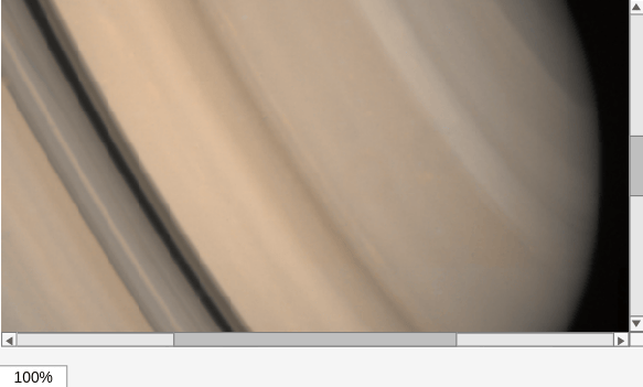 Figure Saturn contains an axes object and other objects of type uipanel, uicontrol. The hidden axes object contains an object of type image.