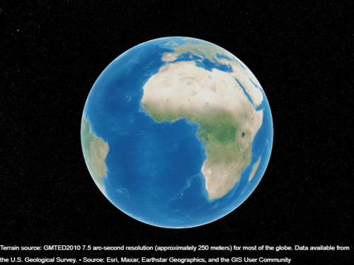 A geographic globe