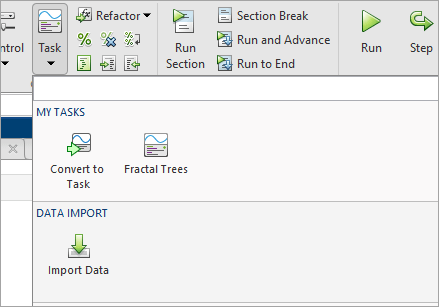 Live Editor task gallery with the Fractal Trees task in the "My Tasks" section