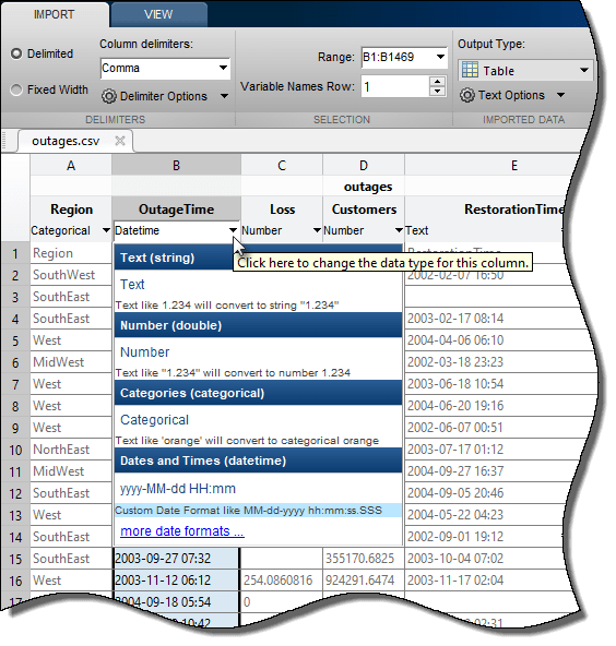 postico version 1.5 date type import