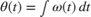 $\theta(t) = \int \omega(t) \, dt$