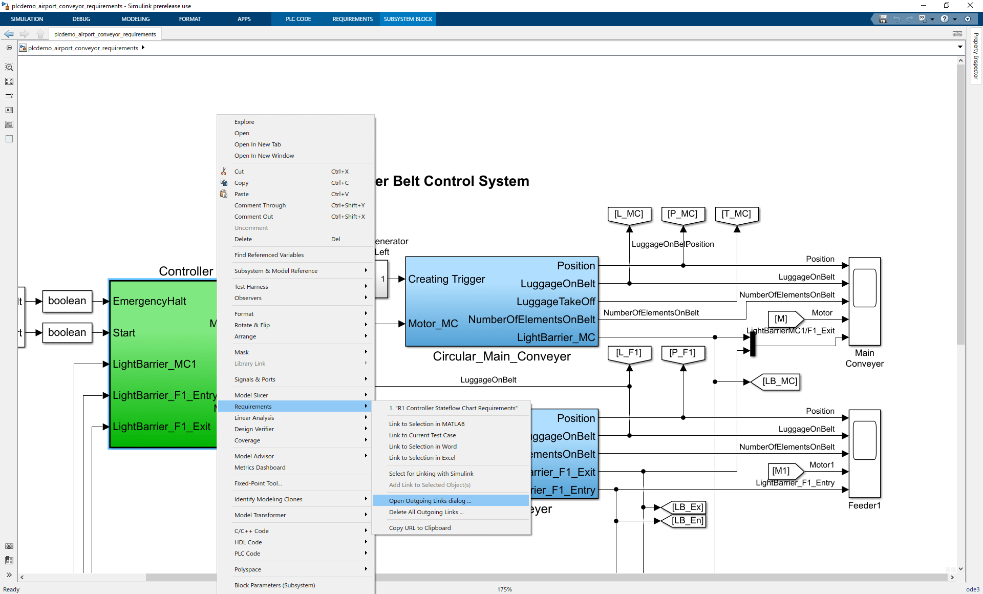 View Requirement Links from Generated Code