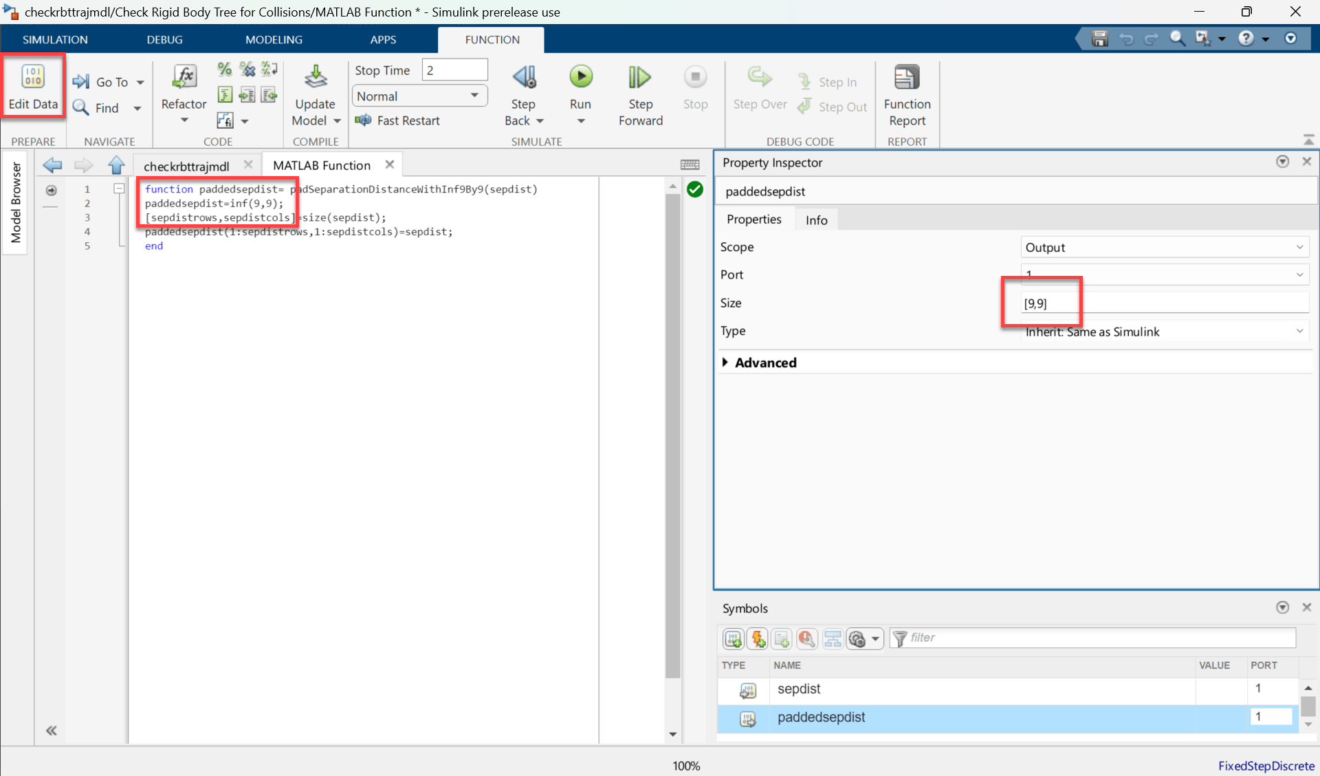 Check Rigid Body Tree Trajectories for Collisions in Simulink