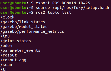 ROS Toolbox virtual machine terminal window