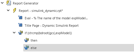 Outline in left pane with else component displayed beneath then component.