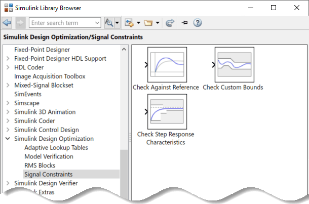 Signal Constraints is selected in the Library Browser