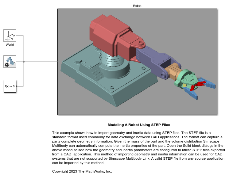 Modeling a Robot Using STEP Files - MATLAB & Simulink