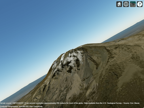 Adjusted view of Mount Kilimanjaro