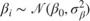 $\beta_i \sim \mathcal{N}(\beta_{0}, \sigma_{\beta}^2)$