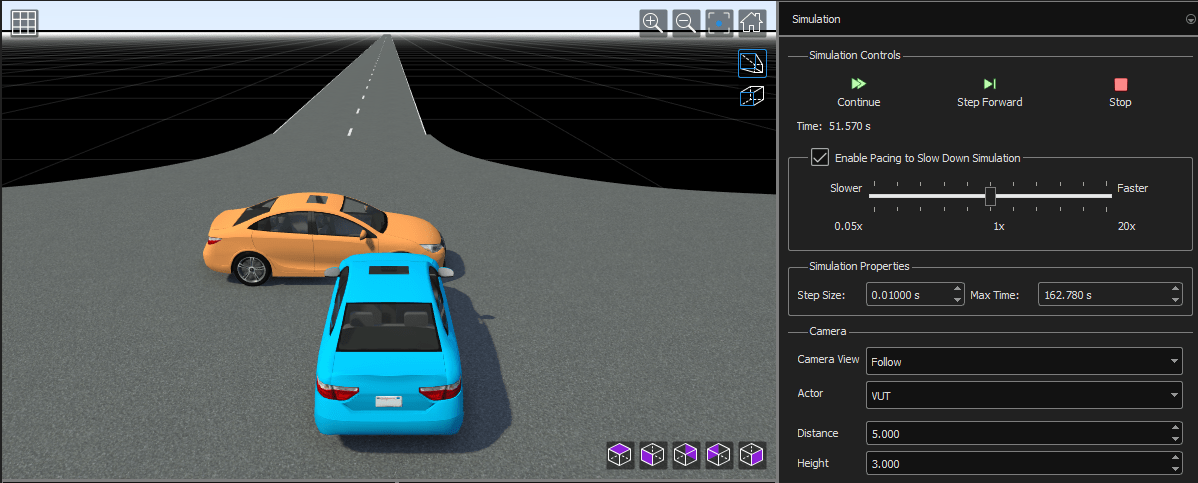 Generate RoadRunner Scenario Using Tabular Data for AEB Car-to-Car Testing