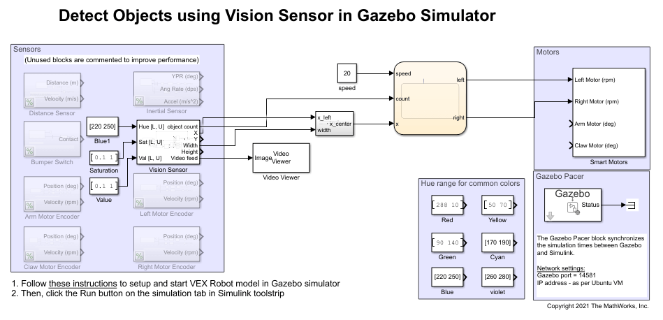 Detect Objects Using Vision Sensor in Gazebo Simulator