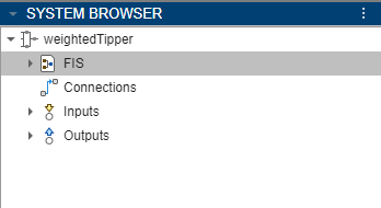 System Browser, showing the FIS element as selected.