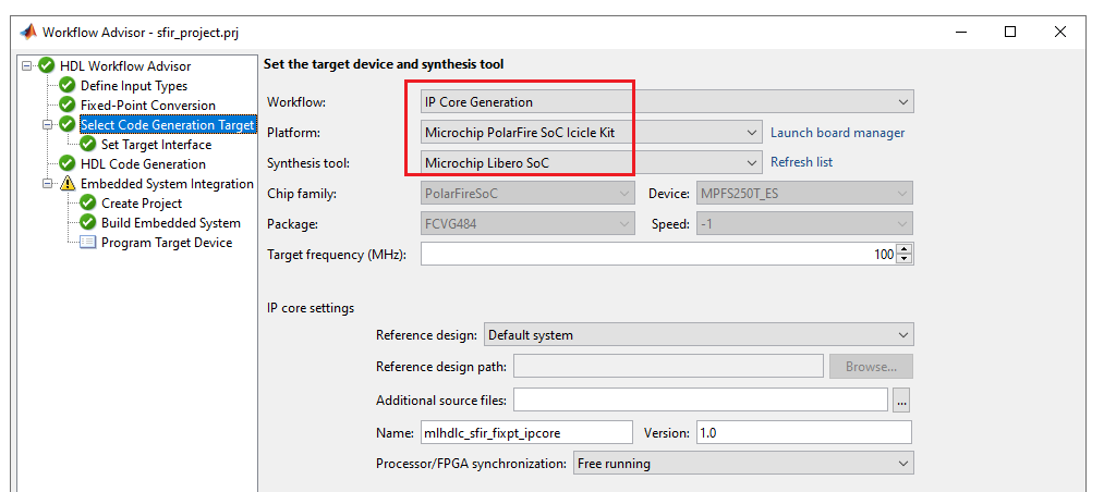 Workflow Advisor Dialog Box