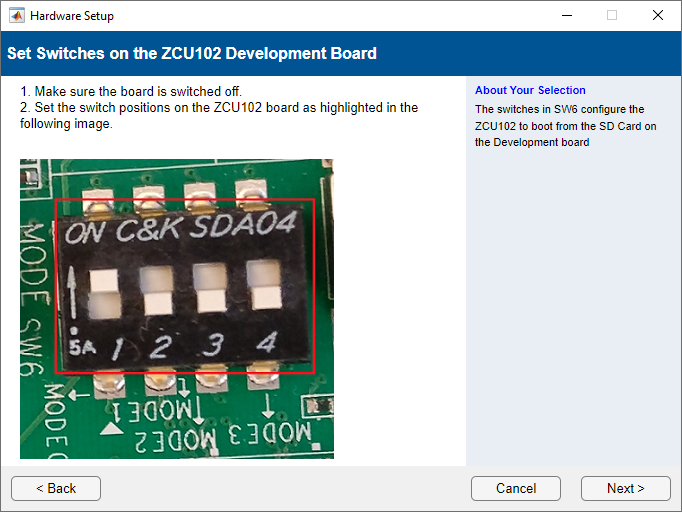 Jumper Settings for ZCU102 Board