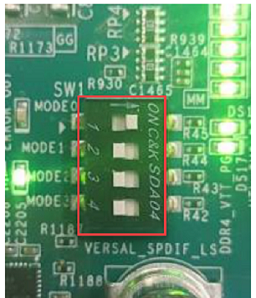 VCK190 SW1 Switch Position