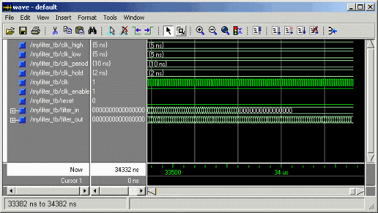 Mentor Graphics ModelSim wave window