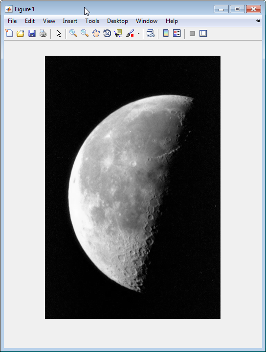 Grayscale image in a figure window