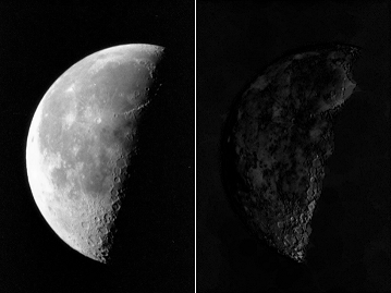 Output of the bottom-hat transform, applied to a grayscale image of the surface of the moon