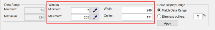 Manually enter display window values