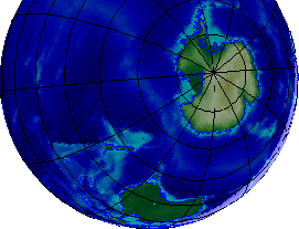 Globe showing New Zealand, Australia, and Antarctica