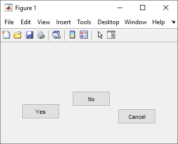 Figure window with three unaligned buttons