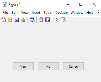 Figure window with three buttons in a row, with a distance of 10 pixels between each button