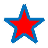 Five-pointed star with notched vertices