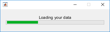 Wait bar about 1/3 of the full length with text "Loading your data"