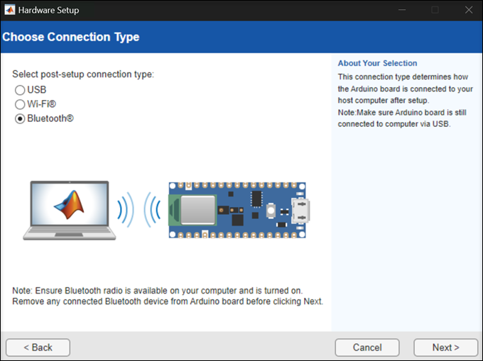 Arduino hardware board setup - Bluetooth