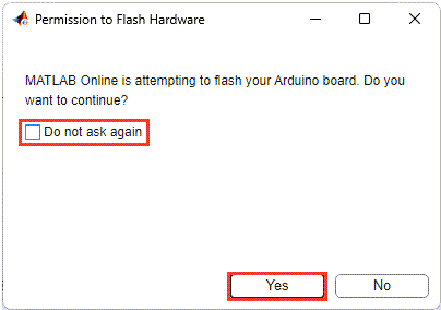 Flash your Arduino using MATLAB Online