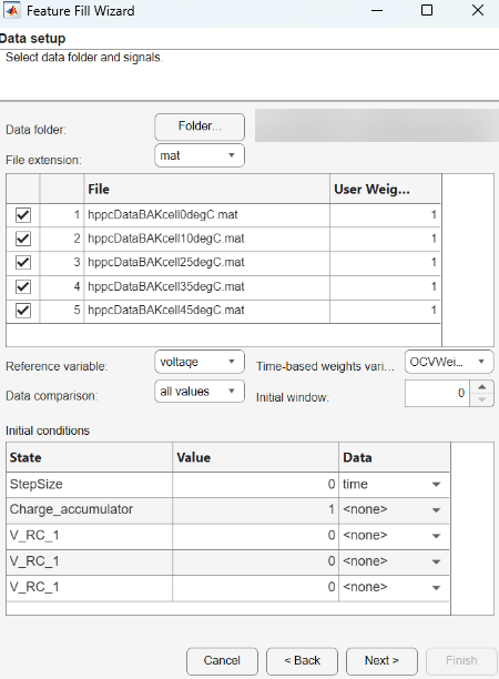 Image showing feature fill wizard with optimization settings