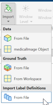 Import Label Definitions file into the Medical Image Labeler app