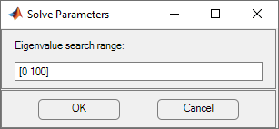 Dialog box for specifying the solver parameters for eigenvalue equations