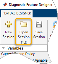 The Open Session button is the second icon from the left.